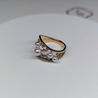 画像1540：あこや真珠4.5ミリ18金ピンクゴールドピアス