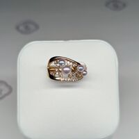 画像1543：あこや真珠4.5ミリ18金ピンクゴールドピアス