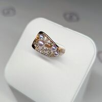 画像1544：あこや真珠4.5ミリ18金ピンクゴールドピアス