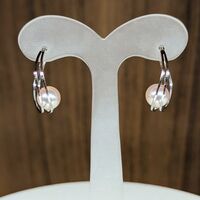 画像1638：あこや真珠4.5ミリ18金ピンクゴールドピアス