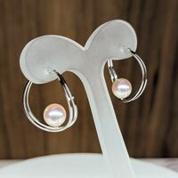 画像1640：あこや真珠4.5ミリ18金ピンクゴールドピアス
