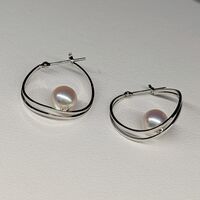 画像1641：あこや真珠4.5ミリ18金ピンクゴールドピアス