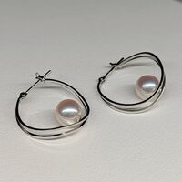 画像1642：あこや真珠4.5ミリ18金ピンクゴールドピアス