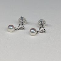 画像1657：あこや真珠4.5ミリ18金ピンクゴールドピアス
