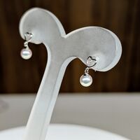 画像1659：あこや真珠4.5ミリ18金ピンクゴールドピアス